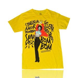 Selena Quintanilla "Bidi Bidi Bom Bom" Unisex Yellow Graphic T-Shirt S